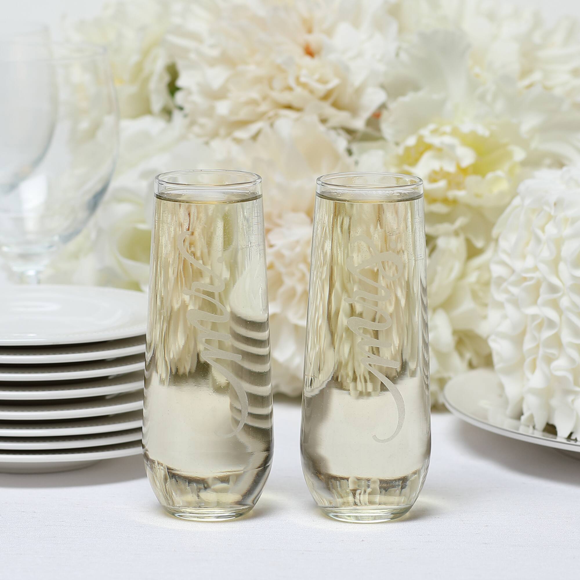 Hortense B. Hewitt Co. Mr & Mrs Stemless Champagne Flute